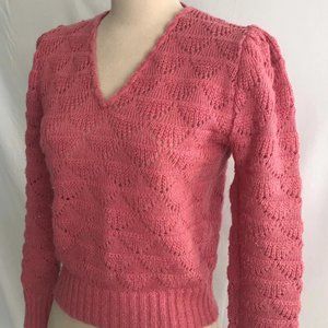 1980s Diane Von Furstenburg Pullover Pink Sweater - Puff Sleeve Sweater